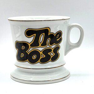 Vintage The Boss Ceramic Coffee Mug Tea Cup White Novelty Work Breaks Funny Gift